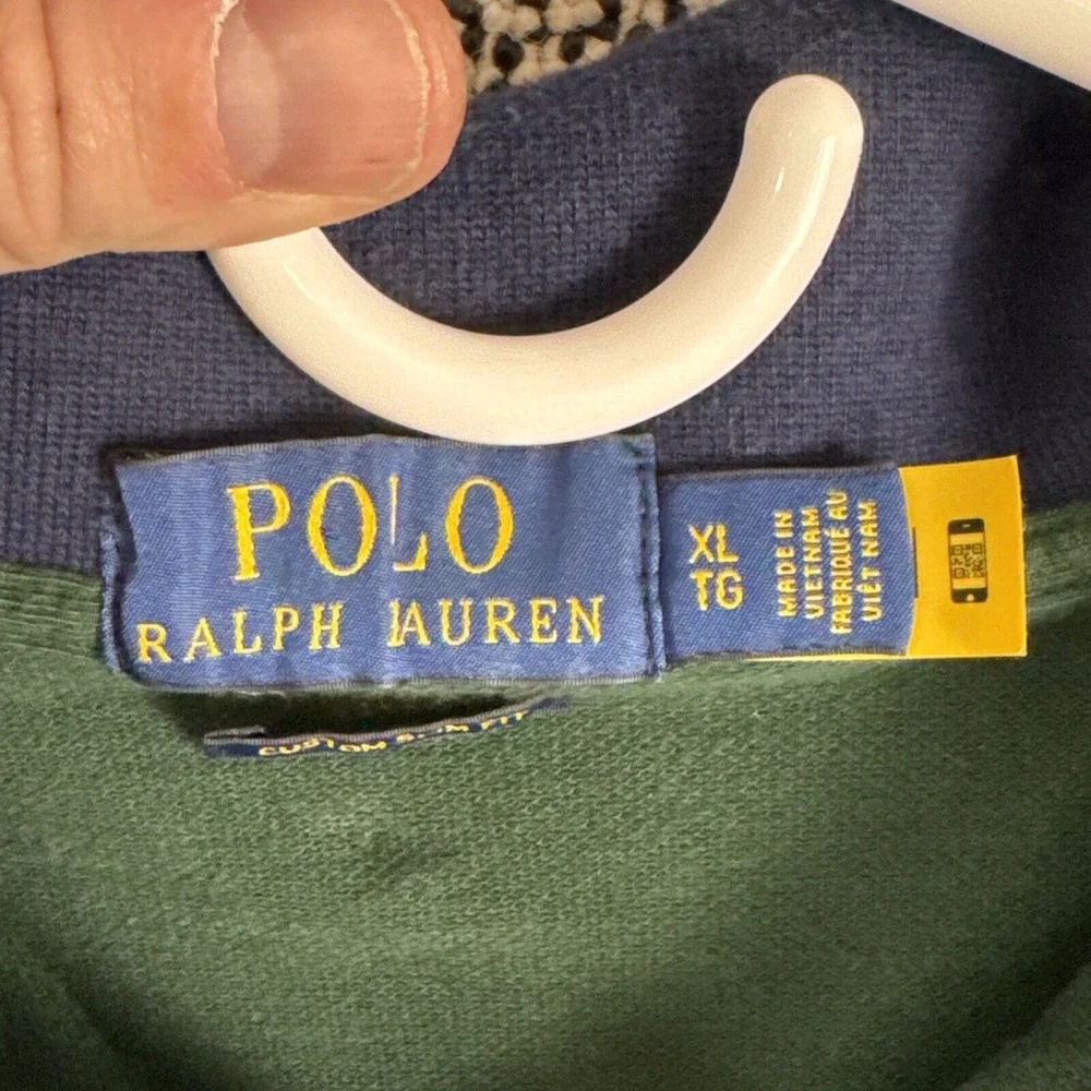 Polo Ralph Lauren Shirt Mens XL Custom‎ Slim Fit Short Sleeve Polo Rugby Green